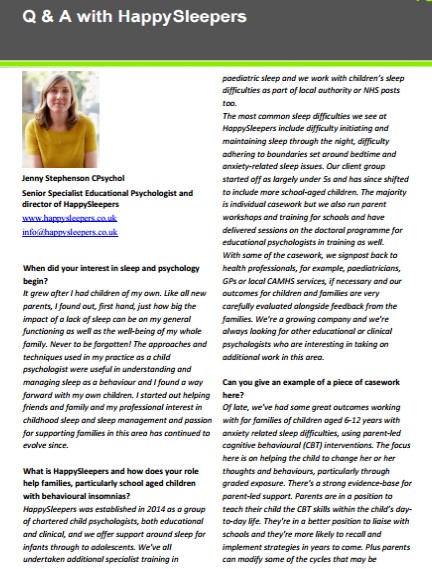 HappySleepers talks to the British Sleep Society